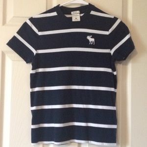 Boys blue an white striped tee shirt
